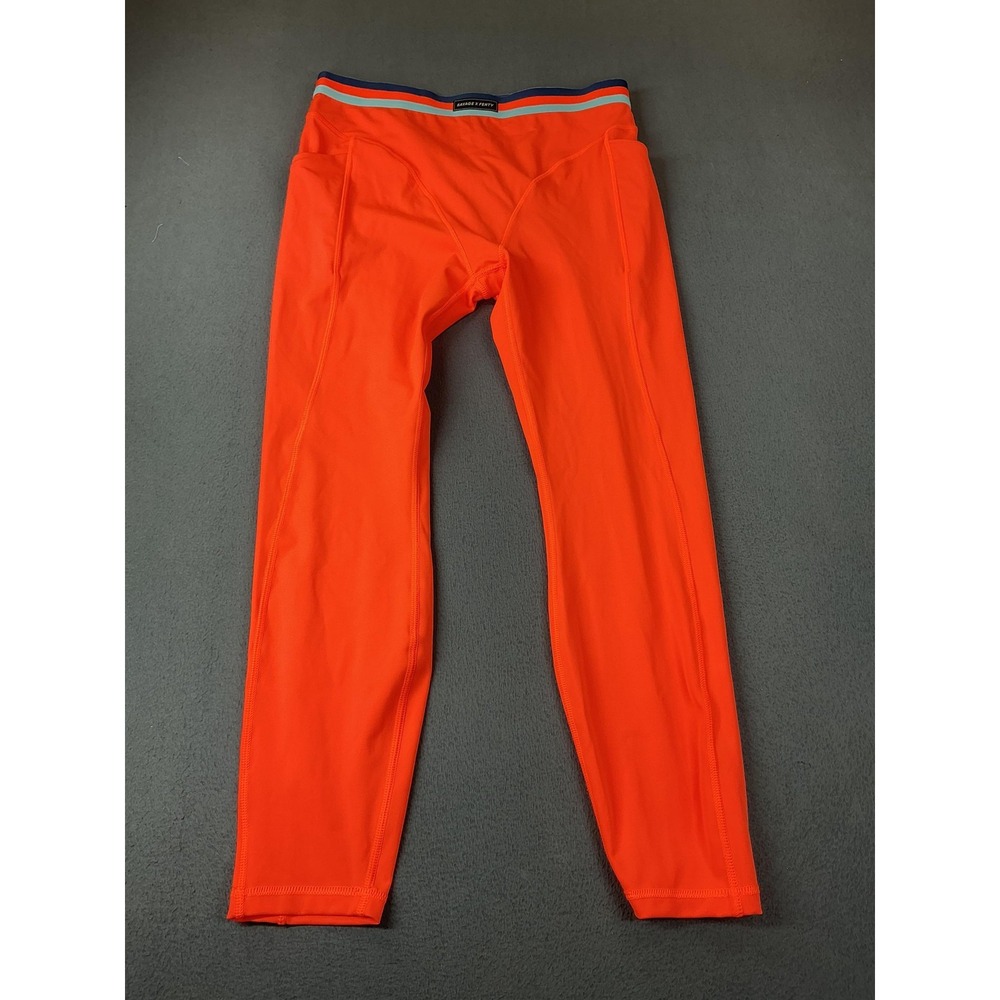 Savage X Fenty Leggings Womens XL Orange Ankle Pockets Pull On Yoga Gym Training